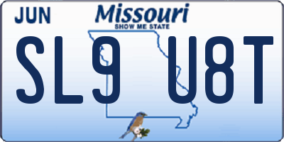 MO license plate SL9U8T