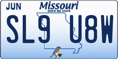 MO license plate SL9U8W