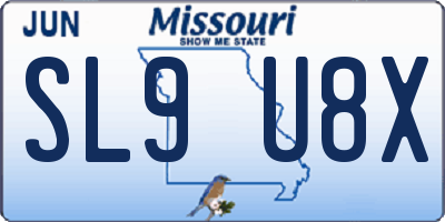 MO license plate SL9U8X