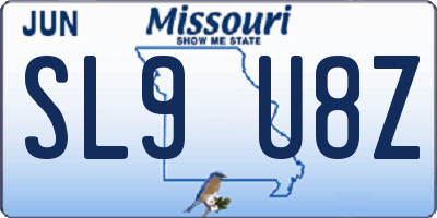 MO license plate SL9U8Z