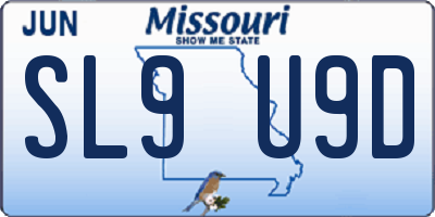 MO license plate SL9U9D