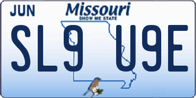 MO license plate SL9U9E