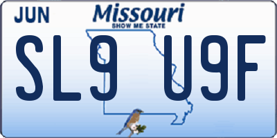 MO license plate SL9U9F