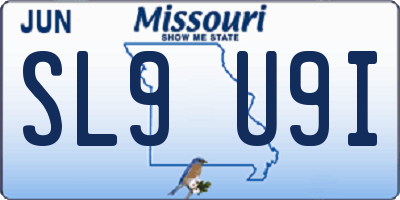 MO license plate SL9U9I