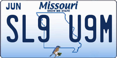 MO license plate SL9U9M
