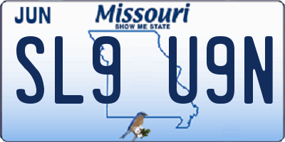 MO license plate SL9U9N