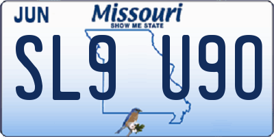 MO license plate SL9U9O