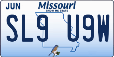 MO license plate SL9U9W