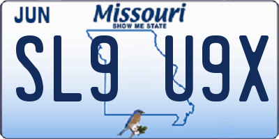 MO license plate SL9U9X