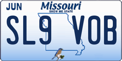 MO license plate SL9V0B