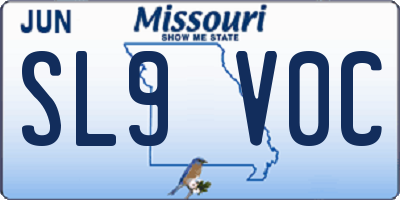 MO license plate SL9V0C