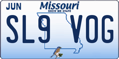 MO license plate SL9V0G