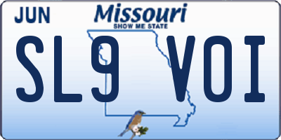 MO license plate SL9V0I