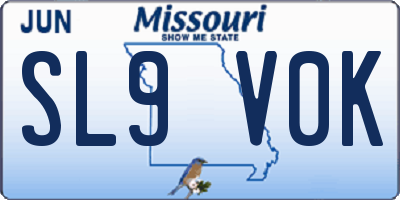 MO license plate SL9V0K