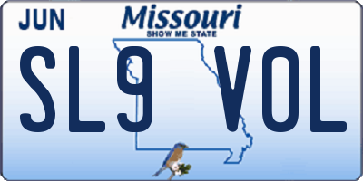 MO license plate SL9V0L
