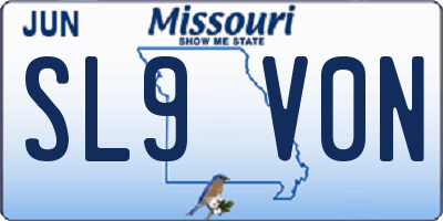 MO license plate SL9V0N