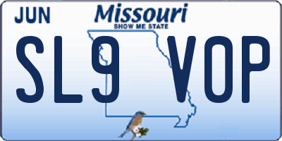 MO license plate SL9V0P