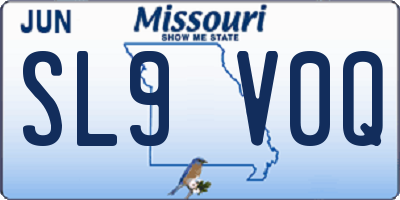 MO license plate SL9V0Q