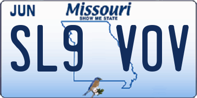 MO license plate SL9V0V
