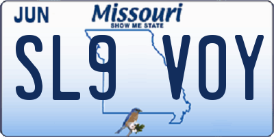 MO license plate SL9V0Y