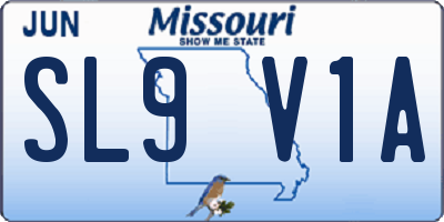 MO license plate SL9V1A