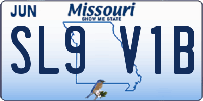 MO license plate SL9V1B