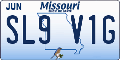 MO license plate SL9V1G