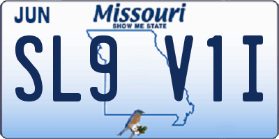 MO license plate SL9V1I