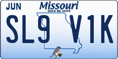 MO license plate SL9V1K