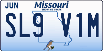 MO license plate SL9V1M