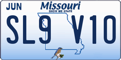 MO license plate SL9V1O