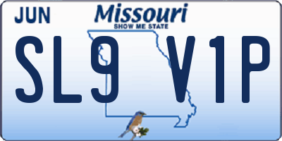 MO license plate SL9V1P
