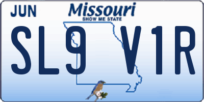 MO license plate SL9V1R