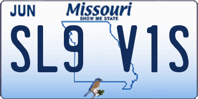 MO license plate SL9V1S