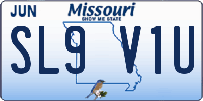 MO license plate SL9V1U