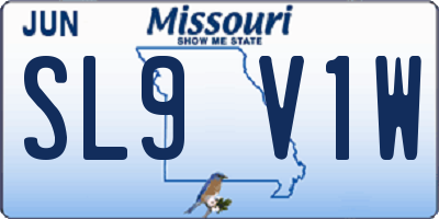 MO license plate SL9V1W