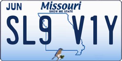 MO license plate SL9V1Y