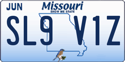 MO license plate SL9V1Z