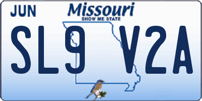 MO license plate SL9V2A