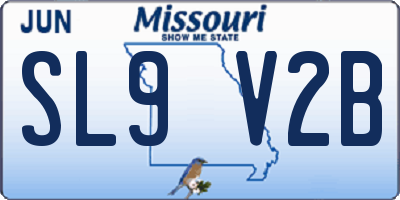 MO license plate SL9V2B