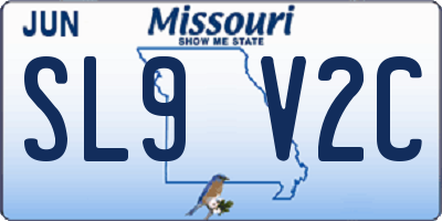 MO license plate SL9V2C