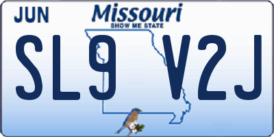 MO license plate SL9V2J
