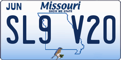 MO license plate SL9V2O