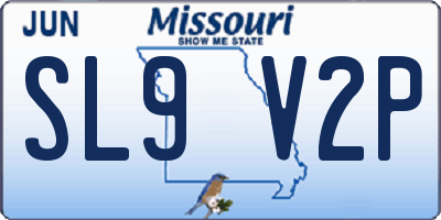 MO license plate SL9V2P
