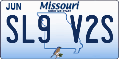 MO license plate SL9V2S