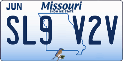 MO license plate SL9V2V