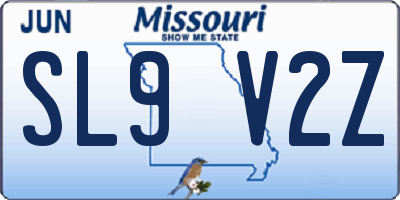 MO license plate SL9V2Z