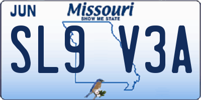 MO license plate SL9V3A