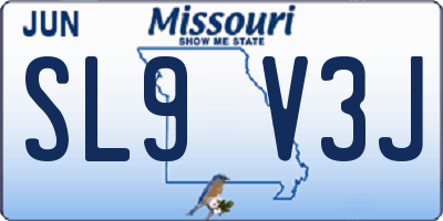 MO license plate SL9V3J