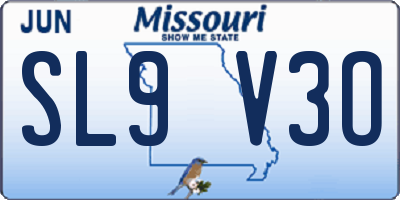 MO license plate SL9V3O
